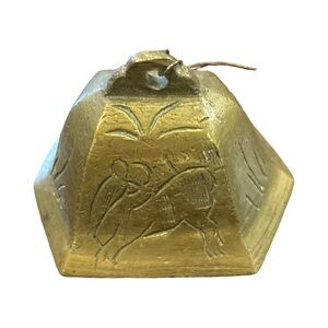 Vintage Chinese Etched Solid Brass Temple Bell